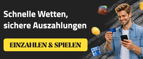 Mann nutzt Smartphone für schnelle Einzahlungen